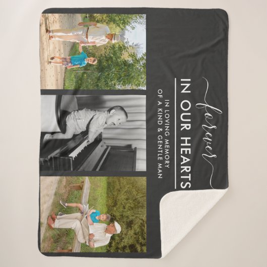 Herinnering foto-collage Forever in hartsgrijs Sherpa Deken (Voorkant)
