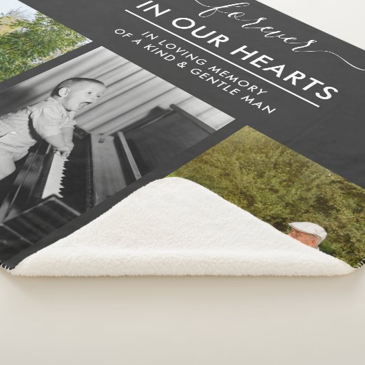 Herinnering foto-collage Forever in hartsgrijs Sherpa Deken (3/4)