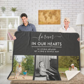 Herinnering foto-collage Forever in hartsgrijs Sherpa Deken
