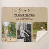 Herinnering Foto Collage Forever in Hearts Beige Sherpa Deken (Voorkant (horizontaal))