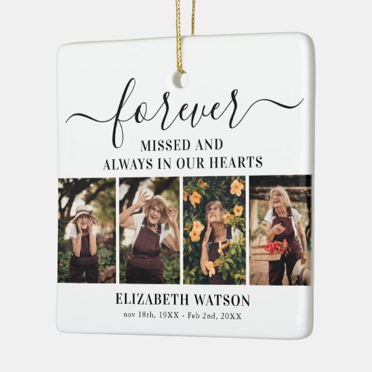 Herinnering Foto Collage | Vroeger in ons hart Keramisch Ornament (Links)