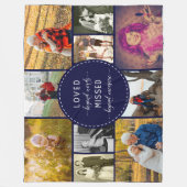Herinnering foto-inklage meer dan woorden blauw fleece deken (Voorkant)