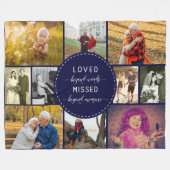 Herinnering foto-inklage meer dan woorden blauw fleece deken (Voorkant (Horizontaal))