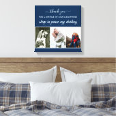 Herinnering: Foto Strip Blue Sleep op Peace Square Canvas Afdruk (Insitu (Slaapkamer))