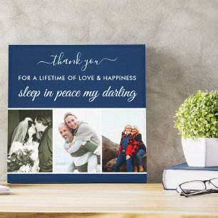 Herinnering: Foto Strip Blue Sleep op Peace Square Canvas Afdruk