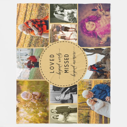 Herinnering fotocollage Loved Beyond words Fleece Deken (Voorkant)
