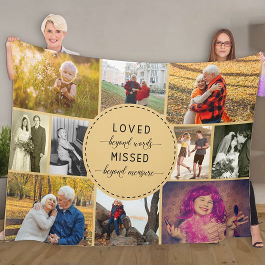 Herinnering fotocollage Loved Beyond words Fleece Deken