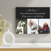 Herinnering fotocollage Slaap in Peace Black Canvas Afdruk