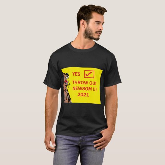 HERINNERING GAVIN NEWSOM 2021 MANNEN T-SHIRT (Voorkant volledig)