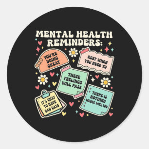 Herinnering Geestelijke Gezondheid Angst Positief  Ronde Sticker