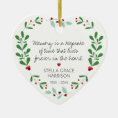 Herinnering Geheugen Is Een Aandenken Groene Fot Keramisch Ornament (Voorkant)