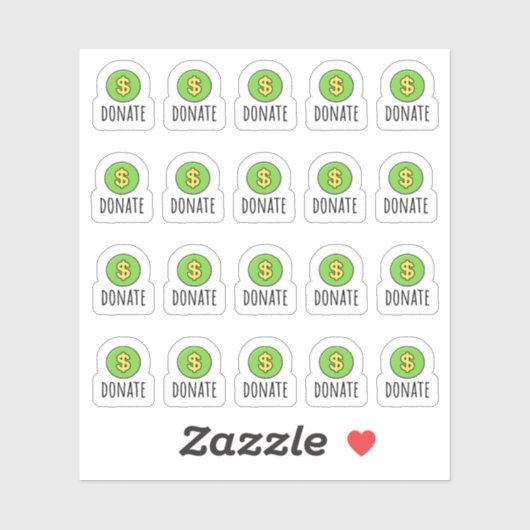 Herinnering Geld Donatie Doneer Liefdadigheid Plan Sticker (Vel)