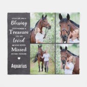 Herinnering Gepersonaliseerd 4 Fotocollage Memoria Fleece Deken (Voorkant (Horizontaal))