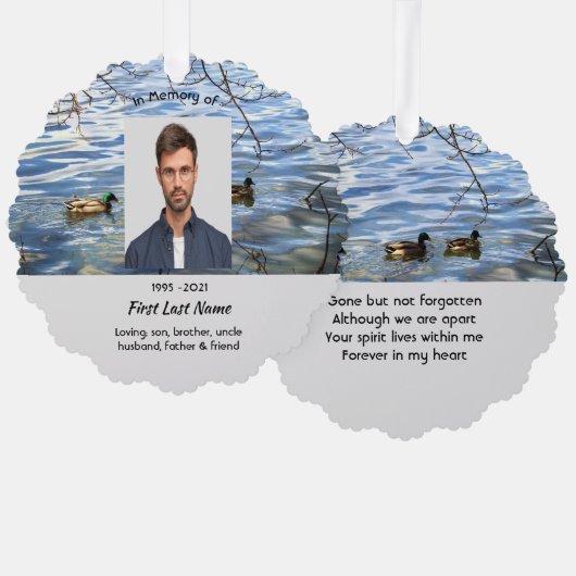 Herinnering Geschenk Meer Eenden Vogels Ornament Kaart (Voorkant / Achterkant)
