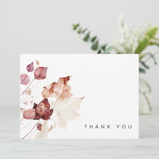 Herinnering Herfst Foliage Begrafenis Dank u Bedankkaart (Staand voorkant)
