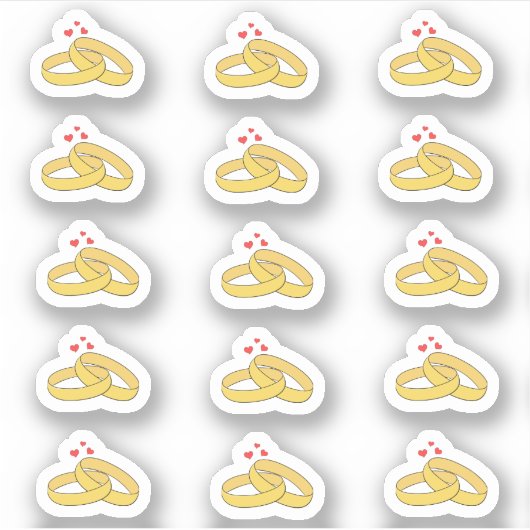 Herinnering jubileumdatum trouwringen planner sticker (Voorkant)