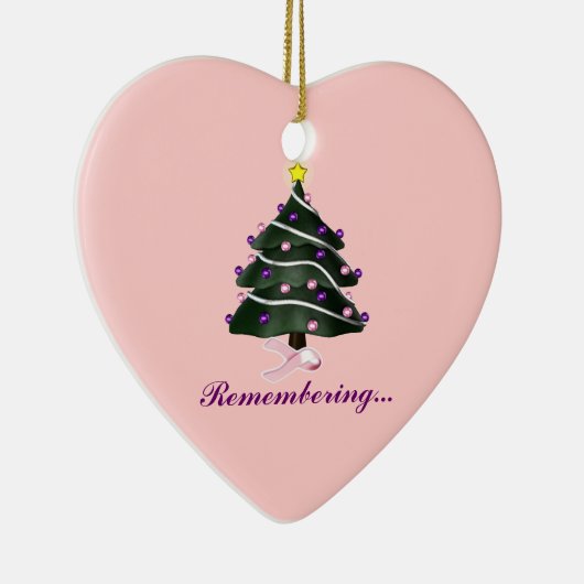 "Herinnering..." Kerstboom/borstkanker Keramisch Ornament (Rechts)