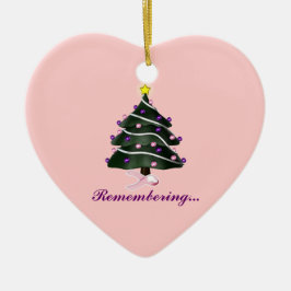 "Herinnering..." Kerstboom/borstkanker Keramisch Ornament