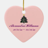 "Herinnering..." Kerstboom/borstkanker Keramisch Ornament (Achterkant)