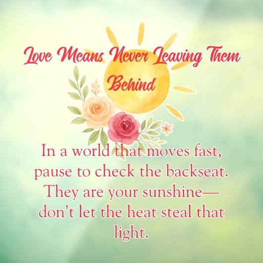 Herinnering Kinderveiligheid Raamsticker (Vel 3)