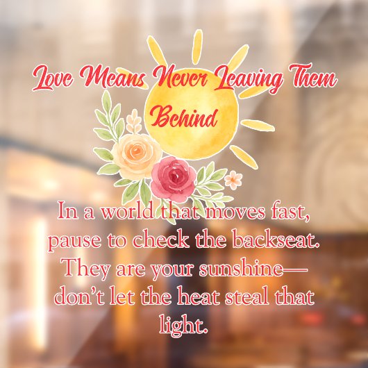 Herinnering Kinderveiligheid Raamsticker (Vel 2)