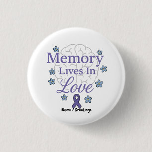 Herinnering leeft in liefde Alzheimer bewustzijn Ronde Button 3,2 Cm