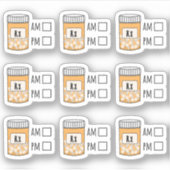 Herinnering Medicijnen Medisch Recept Pil Tracker  Sticker (Voorkant)