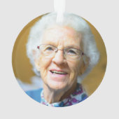 Herinnering | Memoriale foto blauwe Kerstmis Ornament (achterkant)