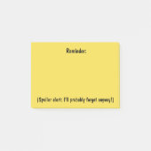 Herinnering met een spoiler die waarschuwt voor ne post-it® notes (Voorkant)