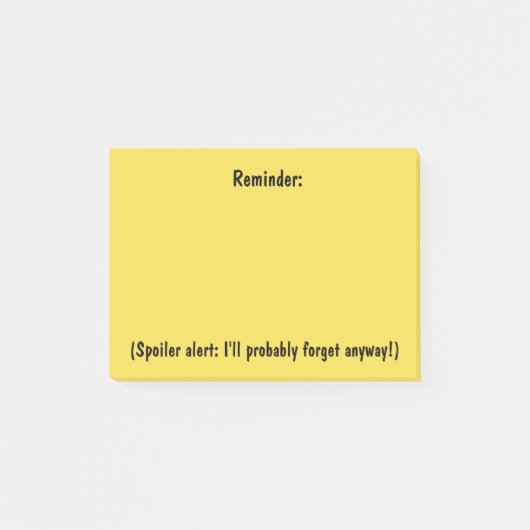 Herinnering met een spoiler die waarschuwt voor ne post-it® notes (Voorkant)