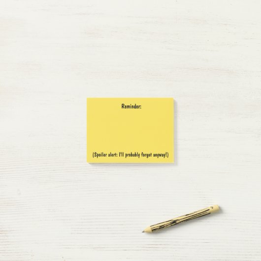 Herinnering met een spoiler die waarschuwt voor ne post-it® notes (Op bureau)