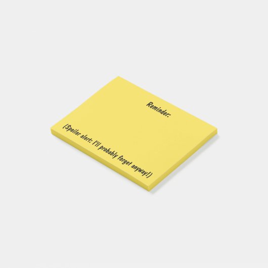 Herinnering met een spoiler die waarschuwt voor ne post-it® notes (Schuin)