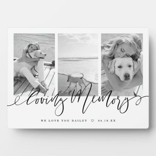 Herinnering met liefde | Moderne huisdier-herdenki Fotoplaat (voorkant)