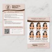 Herinnering microblading Brow Aftercare Appointmen Informatiekaartje (Voorkant / Achterkant)