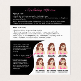 Herinnering microblading Brow Aftercare Appointmen Visitekaartje