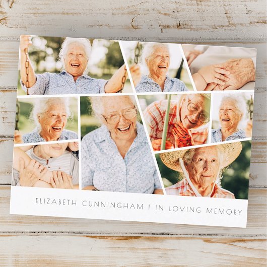 Herinnering Modern Eenvoudig Chic 9 Foto Collage Briefkaart