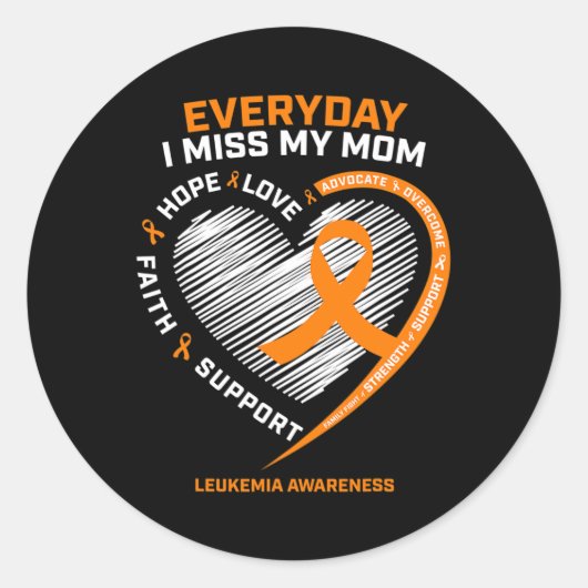 Herinnering Moeder Loving Memory van Moeder Leukem Ronde Sticker (Voorkant)