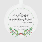 Herinnering Moeder's Rouw Groene Foto Aandenken Ornament (voorkant)