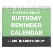 Herinnering op de verjaardag van Mam's Big Family  Kalender (Hoes)