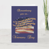 Herinnering op Veteranendag Bedankkaart (Voorkant)