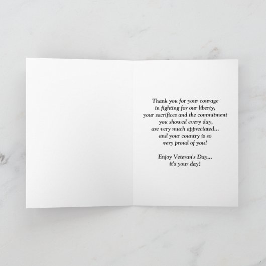 Herinnering op Veteranendag Bedankkaart (Binnen)