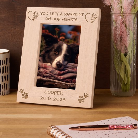 Herinnering Pet Paw Heart om hondensympathie te on Gegraveerde Lijstjes