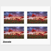 Herinnering | Poppies-veld Rechthoekige Sticker (Vel)