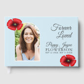 Herinnering Poppy Blue Funeral Memorial Gastenboek (Voorkant)