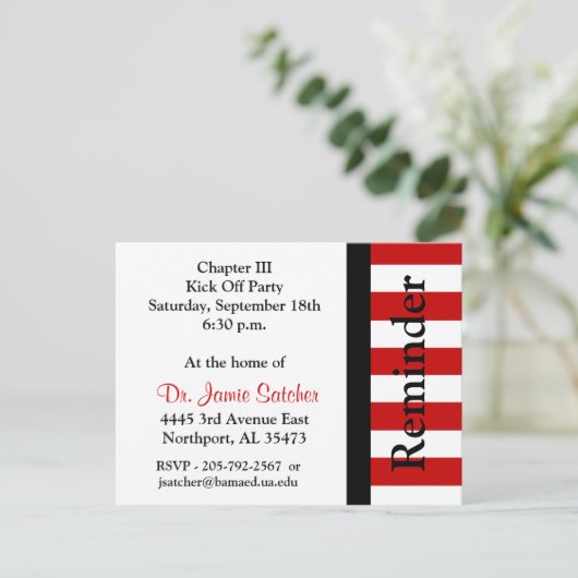 Herinnering Post Card2 Uitnodiging Briefkaart (Staand voorkant)