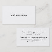 Herinnering proefafspraak afsprakenkaartje (Voorkant / Achterkant)