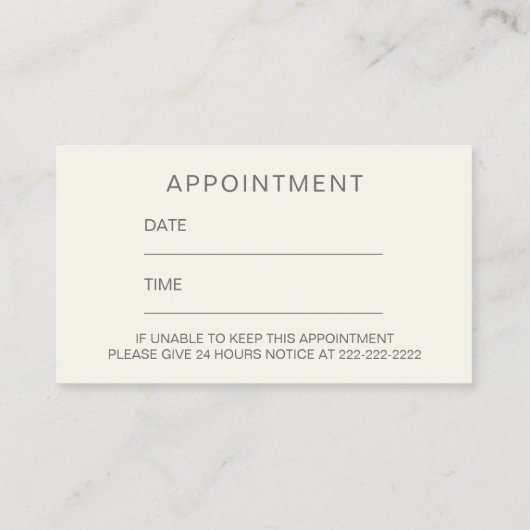 Herinnering professionele tandheelkundige benoemin afsprakenkaartje (Achterkant)