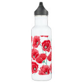 Herinnering rood papaver floreel patroon waterfles  (Rechts)