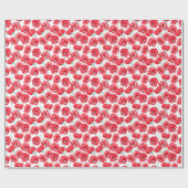 Herinnering rood papaverveld bloempatroon cadeaupapier (Vlak)