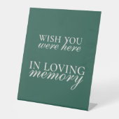 Herinnering Sage Green in Loving Memory Wedding Reclamebord Met Voetstuk (Voorkant)